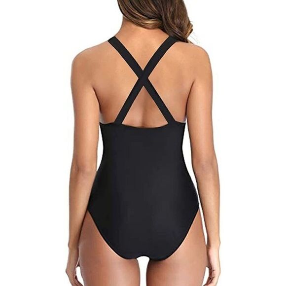 Tempt Me Swimwear Black Xlarge Plunge V-Neck Womens Summer Beach New - Picture 4 of 7
